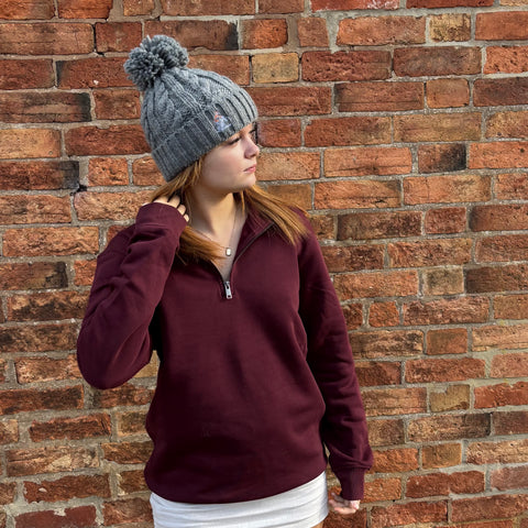 Spoke and Solace SS Stripe - 1/4 Zip Sweatshirt - (unisex)
