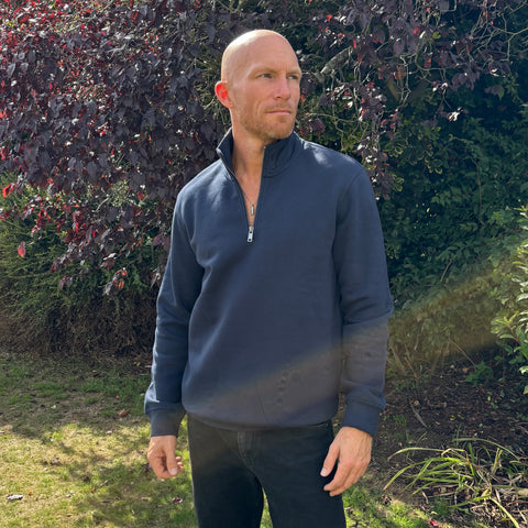 Spoke and Solace SS Stripe - 1/4 Zip Sweatshirt - (unisex)