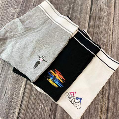 Cycling Duo - Mens White Boxer Shorts